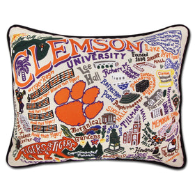 Clemson Embroidered Pillow Shot #1