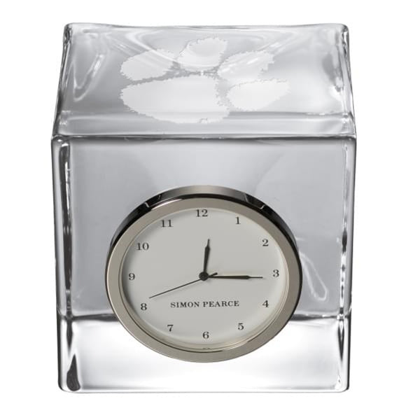 Clemson Glass Desk Clock by Simon Pearce Shot #2