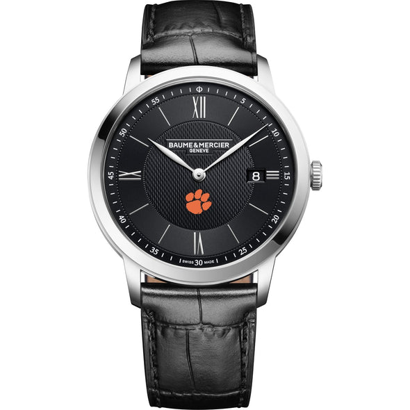 Clemson Men's Baume et Mercier 40mm Classima Quartz Watch with Black Dial & Black Leather Strap Shot #2