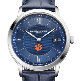Clemson Men's Baume et Mercier 40mm Classima Quartz Watch with Blue Dial & Dark Blue Leather Strap Shot #1