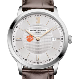 Clemson Men's Baume et Mercier 40mm Classima Quartz Watch with Silver Dial & Dark Brown Leather Strap Shot #1