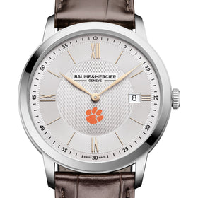 Clemson Men's Baume et Mercier 40mm Classima Quartz Watch with Silver Dial & Dark Brown Leather Strap Shot #1