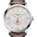 Clemson Men's Baume et Mercier 40mm Classima Quartz Watch with Silver Dial & Dark Brown Leather Strap