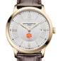Clemson Men's Baume et Mercier 40mm Gold PVD Classima Watch with Silver Dial & Dark Brown Leather Strap Shot #1
