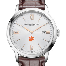 Clemson Men's Baume et Mercier 42mm Classima Watch with Silver Dial & Brown Leather Strap Shot #1