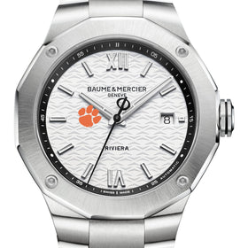 Clemson Men's Baume et Mercier 42mm Riviera Watch with White Dial & Bracelet Shot #1