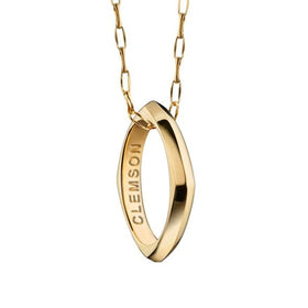 Clemson Monica Rich Kosann Poesy Ring Necklace in Gold Shot #1