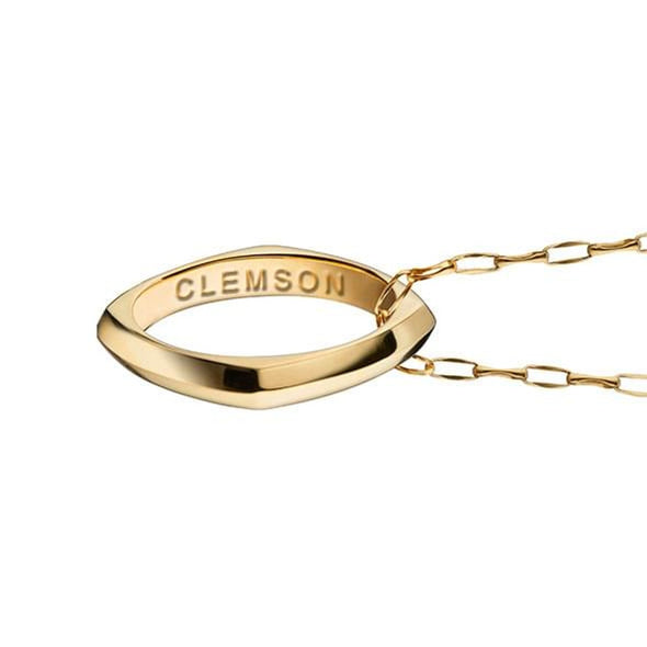Clemson Monica Rich Kosann Poesy Ring Necklace in Gold Shot #3