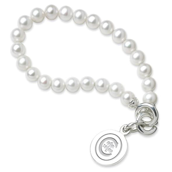 Clemson Pearl Bracelet with Sterling Silver Charm Shot #1