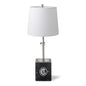 Clemson Polished Nickel Lamp with Marble Base & Linen Shade Shot #1