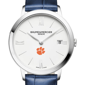 Clemson Women's Baume et Mercier 36.5mm Classima Watch with White Dial & Blue Leather Strap Shot #1