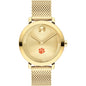 Clemson Women's Movado Bold Gold with Mesh Bracelet Shot #2