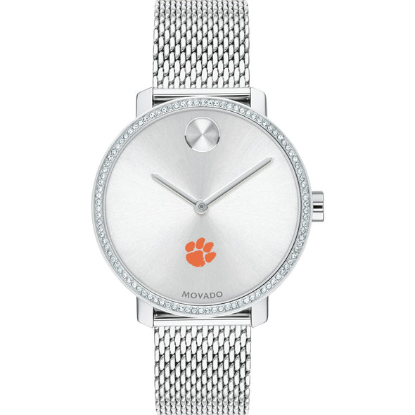 Clemson Women's Movado Bold with Crystal Bezel & Mesh Bracelet Shot #2