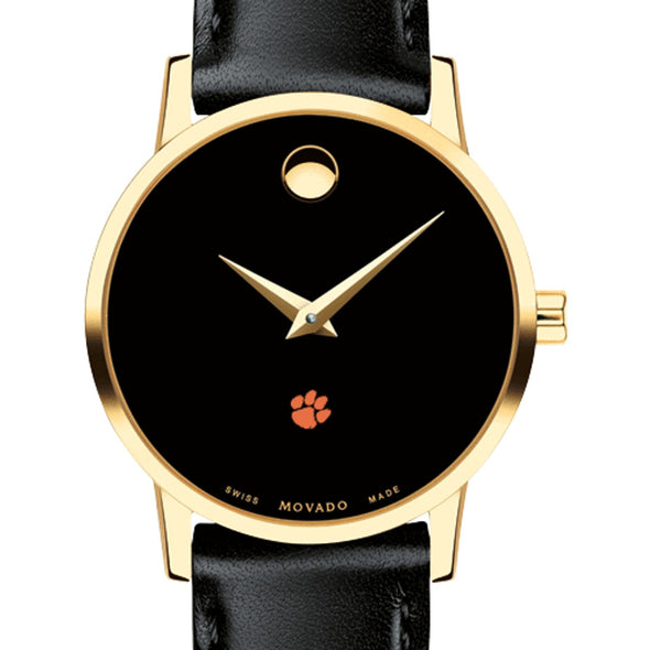 Clemson Women&#39;s Movado Gold Museum Classic Leather Shot #1