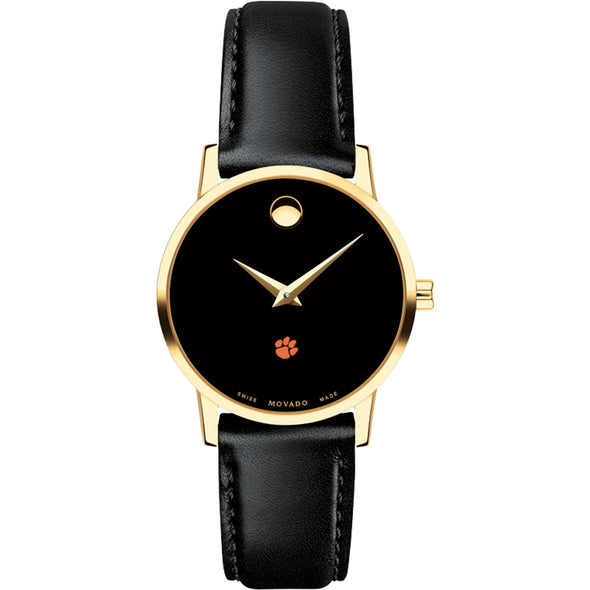 Clemson Women's Movado Gold Museum Classic Leather Shot #2