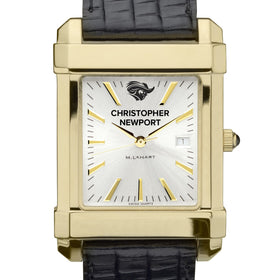 CNU Men's Gold Watch with 2-Tone Dial & Leather Strap at M.LaHart & Co. Shot #1