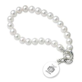 Coast Guard Academy Pearl Bracelet with Sterling Silver Charm Shot #1