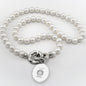 Coast Guard Academy Pearl Necklace with Sterling Silver Charm Shot #1