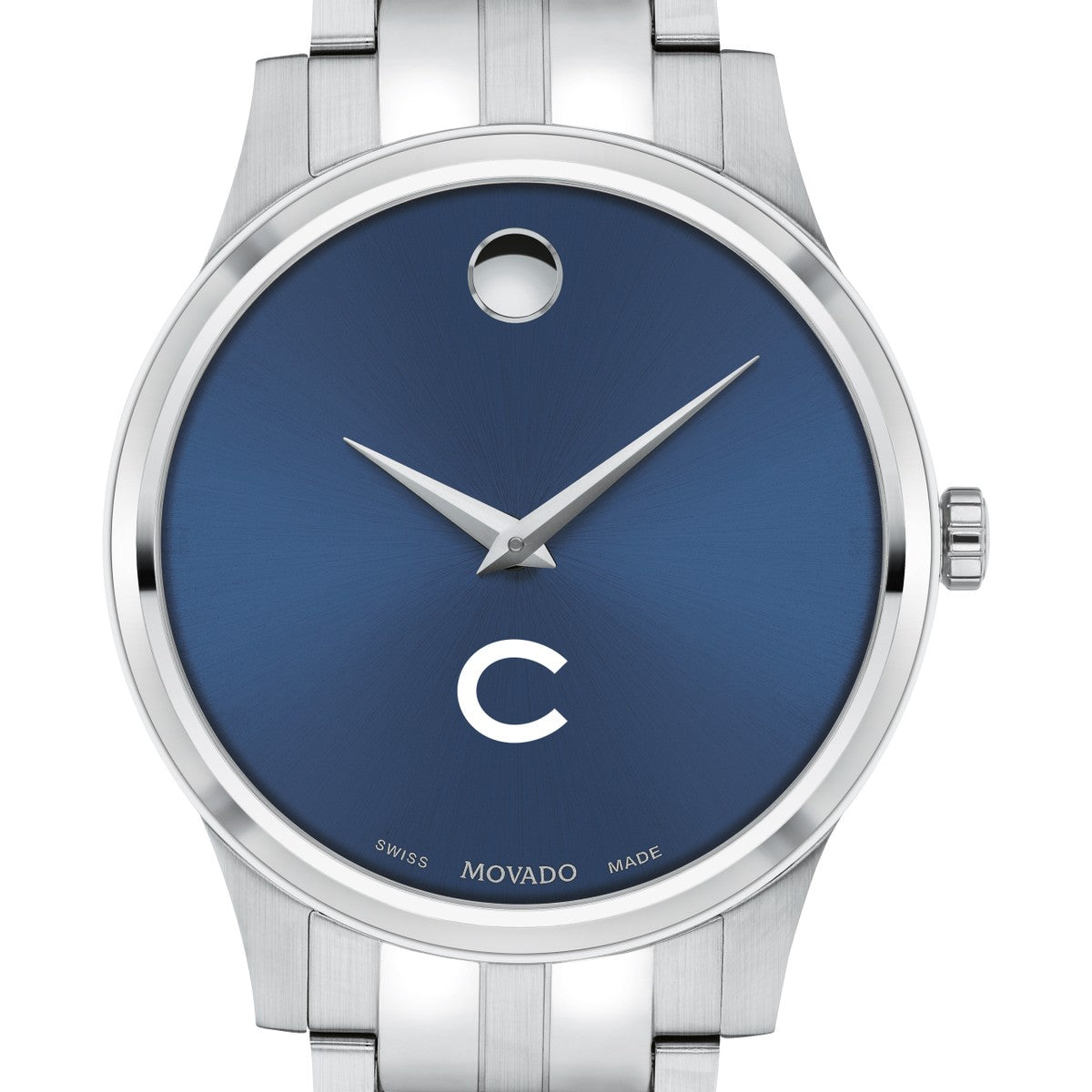 Colgate Men's Movado Stainless Steel Watch with Blue Dial | M.LaHart & Co.
