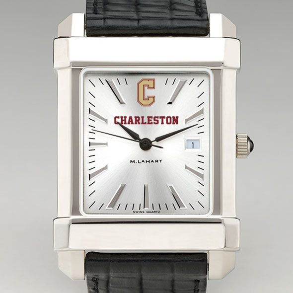 College of Charleston Men&#39;s Collegiate Watch with Leather Strap Shot #1