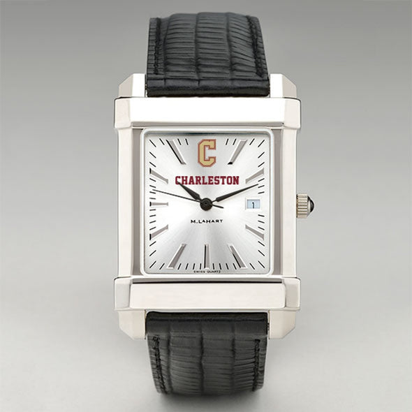 College of Charleston Men&#39;s Collegiate Watch with Leather Strap Shot #2