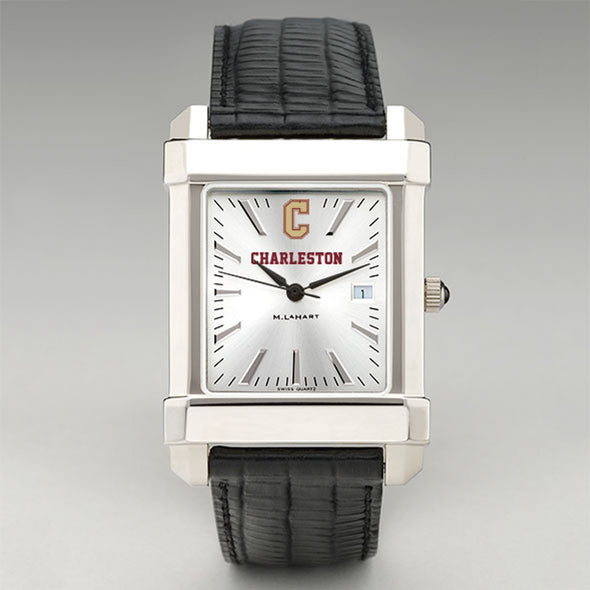 College of Charleston Men's Collegiate Watch with Leather Strap Shot #2
