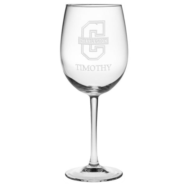 College of Charleston Red Wine Glasses - Made in the USA Shot #2