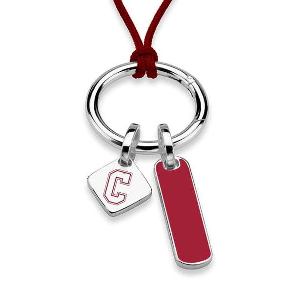 College of Charleston Silk Necklace with Enamel Charm &amp; Sterling Silver Tag Shot #2