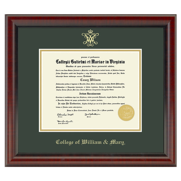 College of William &amp; Mary Diploma Frame, the Fidelitas Shot #1