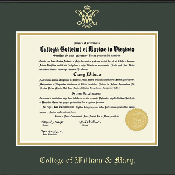 College of William &amp; Mary Diploma Frame, the Fidelitas Shot #2