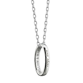 College of William &amp; Mary Monica Rich Kosann &quot;Carpe Diem&quot; Poesy Ring Necklace in Silver Shot #1
