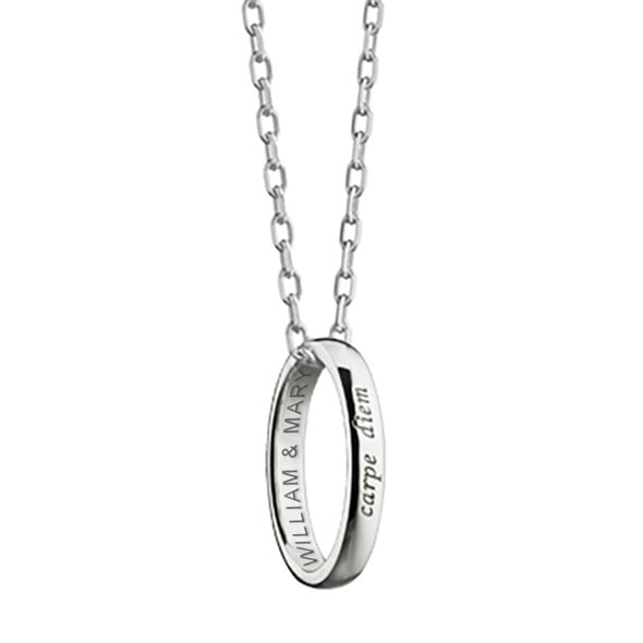 College of William & Mary Monica Rich Kosann "Carpe Diem" Poesy Ring Necklace in Silver Shot #1