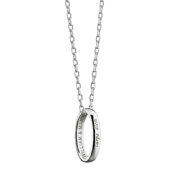College of William &amp; Mary Monica Rich Kosann &quot;Carpe Diem&quot; Poesy Ring Necklace in Silver Shot #2