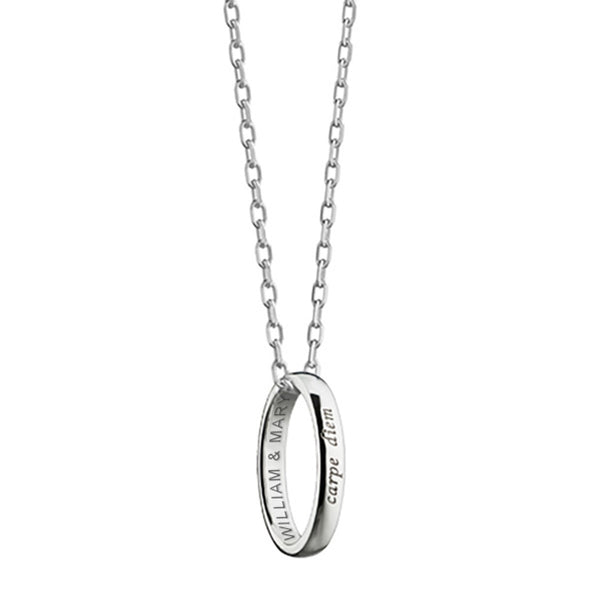 College of William & Mary Monica Rich Kosann "Carpe Diem" Poesy Ring Necklace in Silver Shot #2