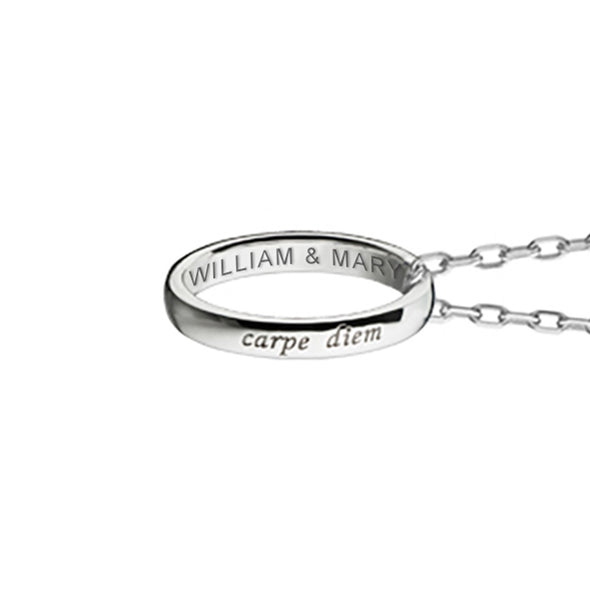 College of William &amp; Mary Monica Rich Kosann &quot;Carpe Diem&quot; Poesy Ring Necklace in Silver Shot #3