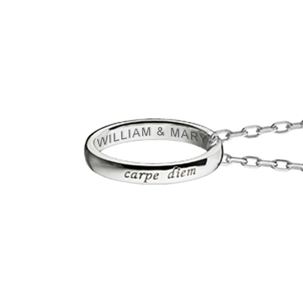 College of William & Mary Monica Rich Kosann "Carpe Diem" Poesy Ring Necklace in Silver Shot #3