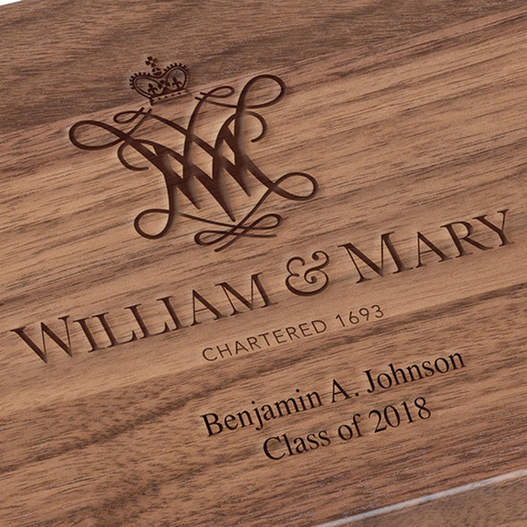 College of William &amp; Mary Solid Walnut Desk Box Shot #3