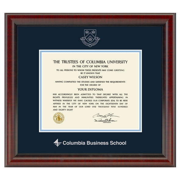 Columbia Business Diploma Frame, the Fidelitas Shot #1