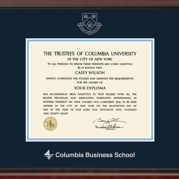 Columbia Business Diploma Frame, the Fidelitas Shot #2