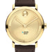 Columbia Business School Men's Movado BOLD Gold with Chocolate Leather Strap