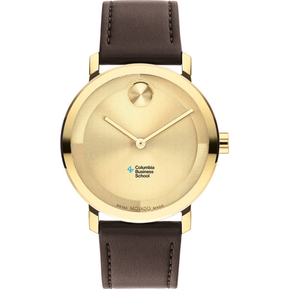 Columbia Business School Men&#39;s Movado BOLD Gold with Chocolate Leather Strap Shot #2