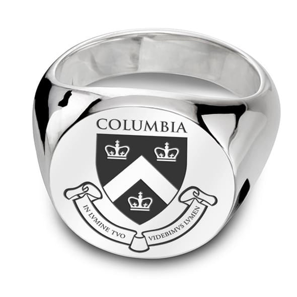 Columbia Sterling Silver Round Signet Ring Shot #1