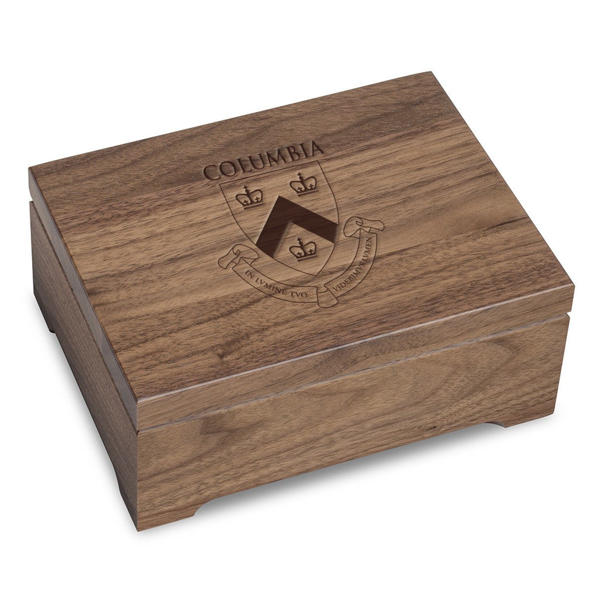 Columbia University Solid Walnut Desk Box - Graduation Gift