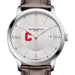 Cornell Men's Baume et Mercier 40mm Classima Quartz Watch with Silver Dial & Dark Brown Leather Strap