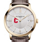 Cornell Men's Baume et Mercier 40mm Gold PVD Classima Watch with Silver Dial & Dark Brown Leather Strap Shot #1