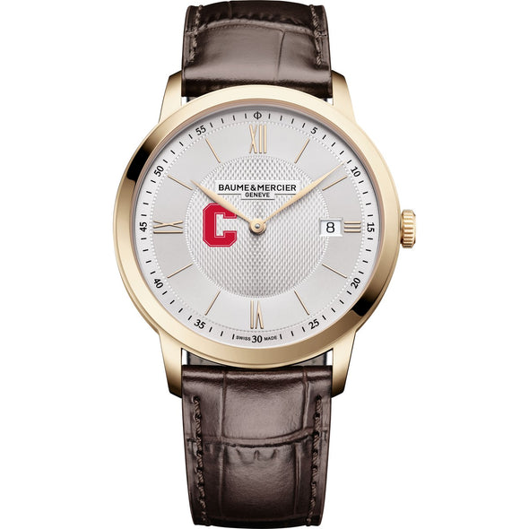 Cornell Men's Baume et Mercier 40mm Gold PVD Classima Watch with Silver Dial & Dark Brown Leather Strap Shot #2