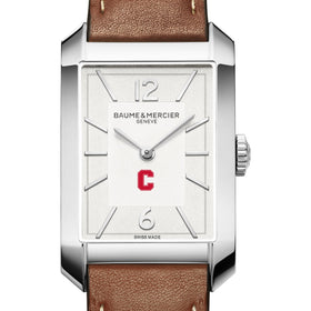 Cornell Men's Baume et Mercier 43X27mm Hampton Watch with Silver Dial & Tan Leather Strap Shot #1
