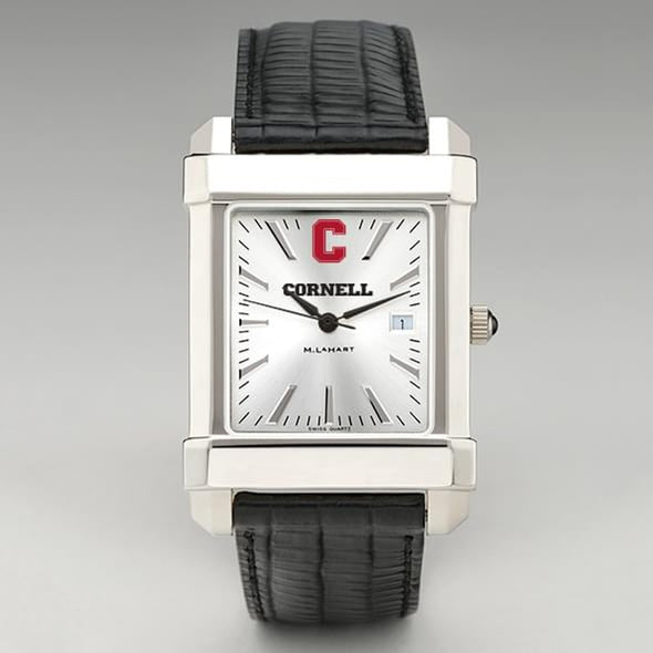 Cornell Men's Collegiate Watch with Leather Strap Shot #2
