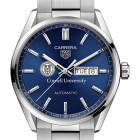 Cornell Men&#39;s TAG Heuer Carrera with Blue Dial &amp; Day-Date Window Shot #1