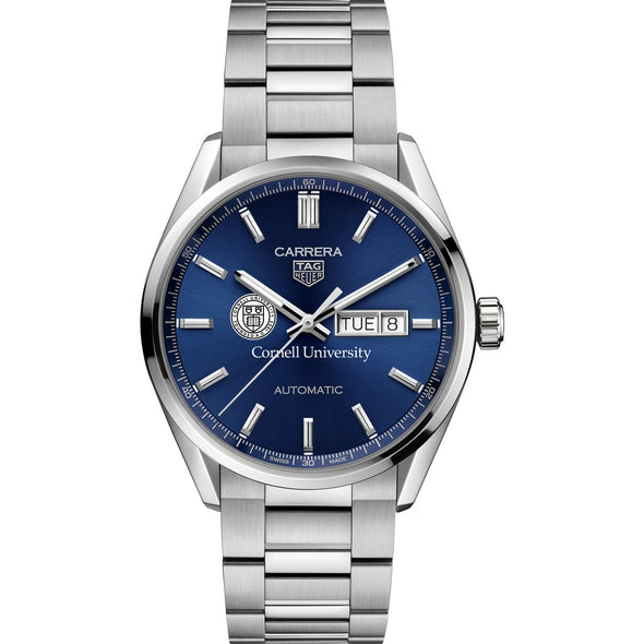 Cornell Men&#39;s TAG Heuer Carrera with Blue Dial &amp; Day-Date Window Shot #2